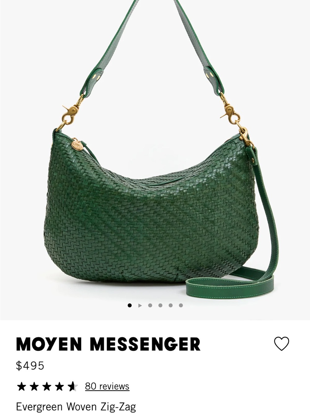 Moyen Messenger Shoulder Bag in Green - Picture 5 of 8